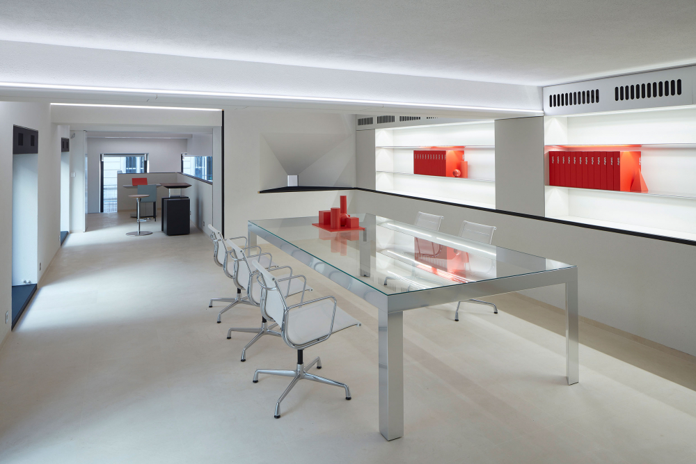 Glass conference table 