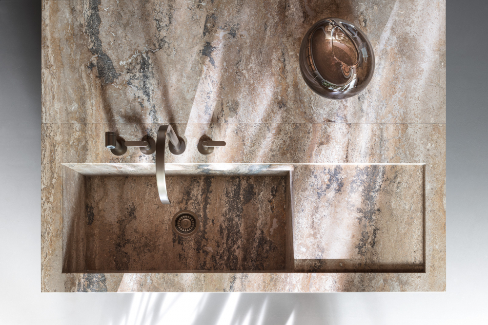 Ratio kitchen made by steel, sophisticated wood and marble