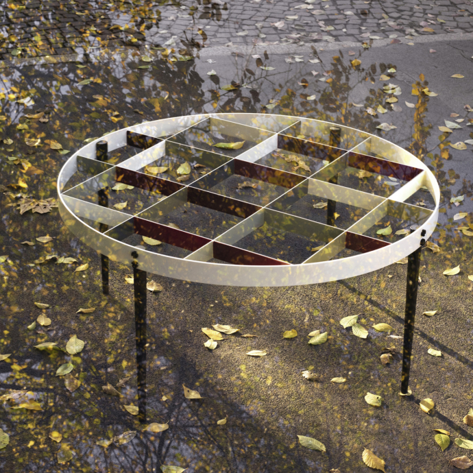 D.555.1 coffee table design Gio Ponti and Giardini Pubblici Milano