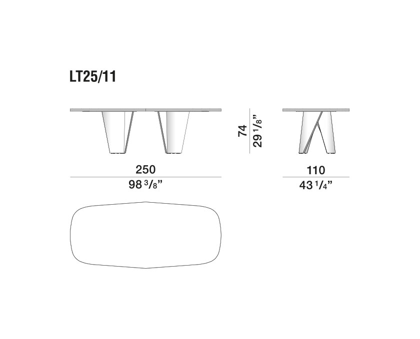 Lise LT25-11  | Glossy lacquered structure and edge with wood top