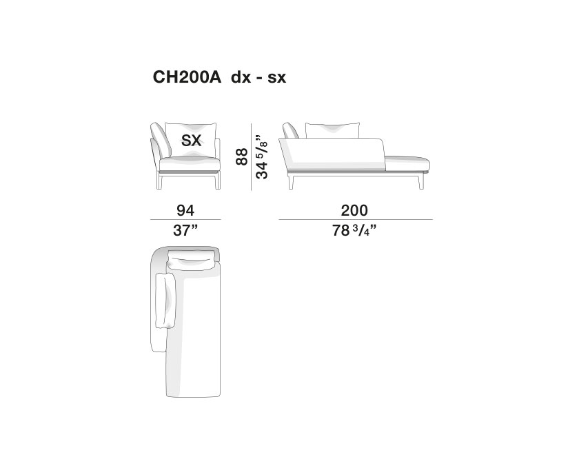 Chelsea sofas - CH200A-dx-sx