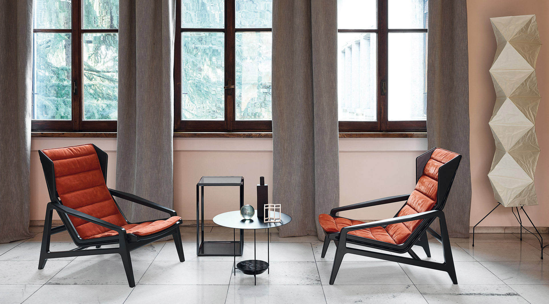 Pairs of D.156.3 by Gio Ponti and Panna Cotta small table by Ron Gilad